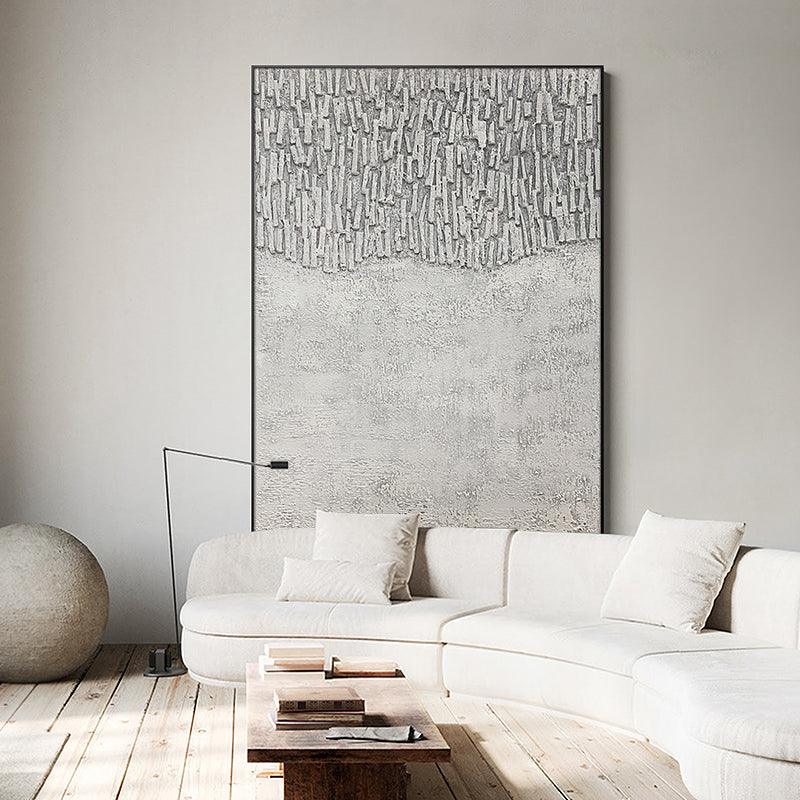 3D Minimalist Modern Abstract Grey Oil Painting