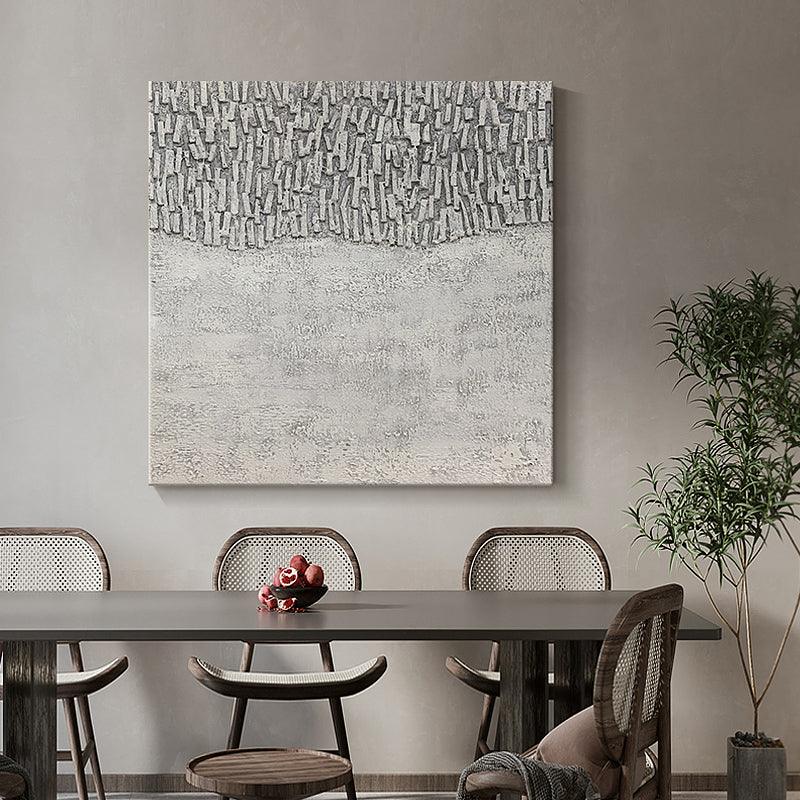 3D Minimalist Modern Abstract Grey Oil Painting